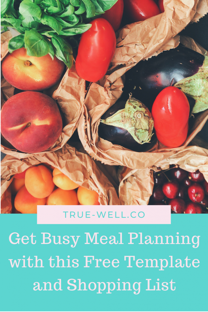 free meal planning template and grocery list