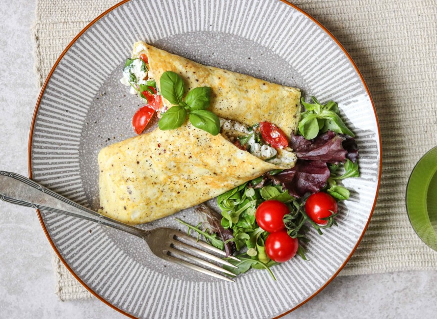 Cottage Cheese + Basil Omelet