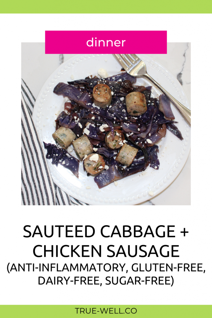 sauteed cabbage and chicken sausage one-pan meal