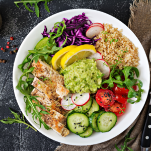 anti-inflammatory dinner chicken power bowl